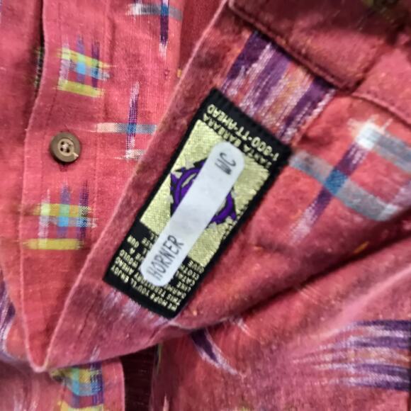 The Territory Ahead Shirt Mens Medium Red Button Up Short Sleeve Retro Vtg - Picture 10 of 11